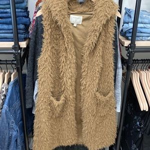 Duster Teddy Hoodie Pocket Vest